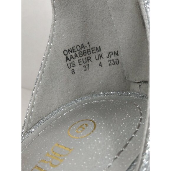 Women Sz 9 Silver High Heel Stilettos Party Sandals Open Toe Platform Dress Pump - Picture 9 of 11